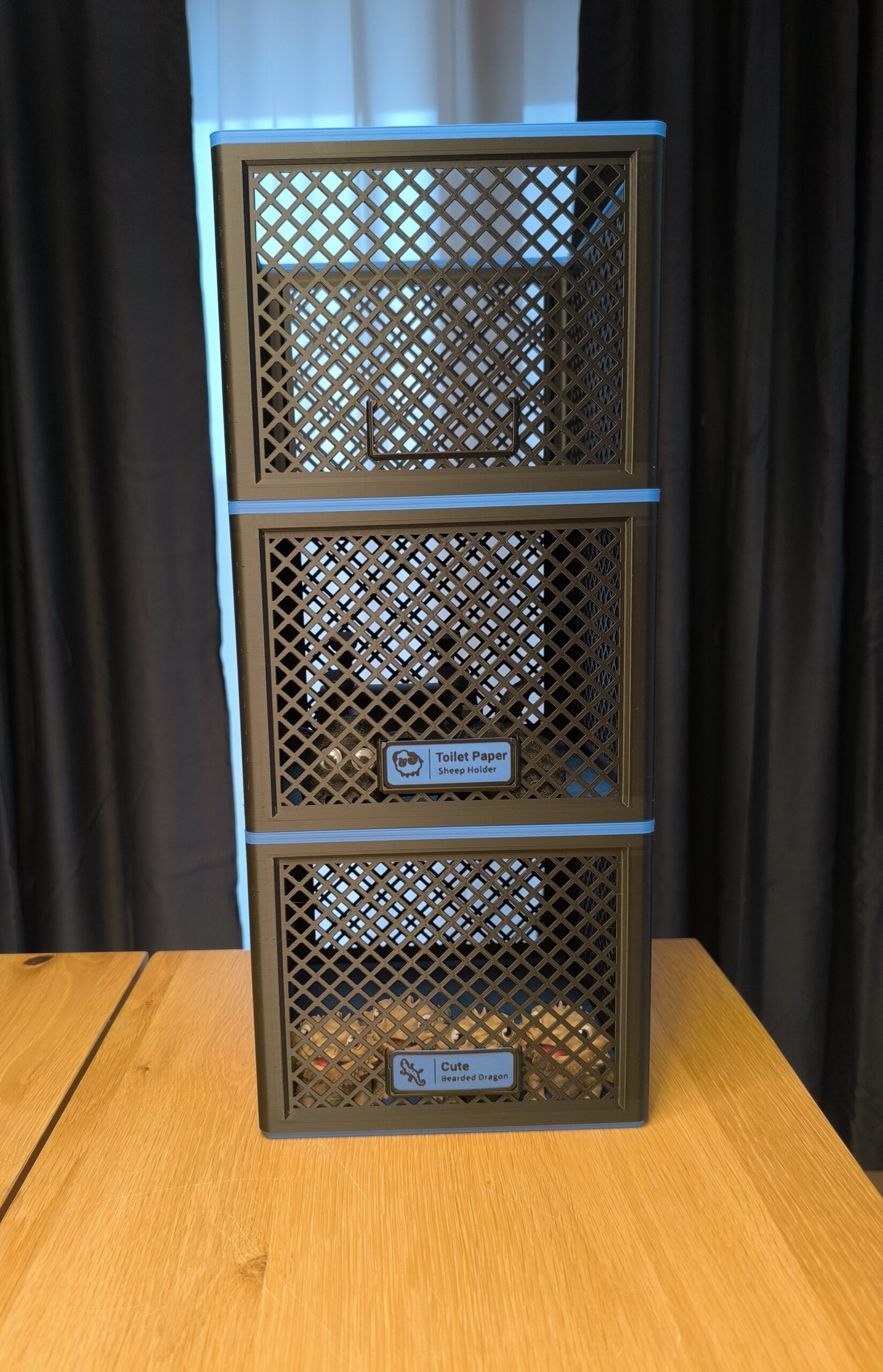 Голяма кутия за съхранение X-Large (Stackable Storage Basket) - черно и синьо