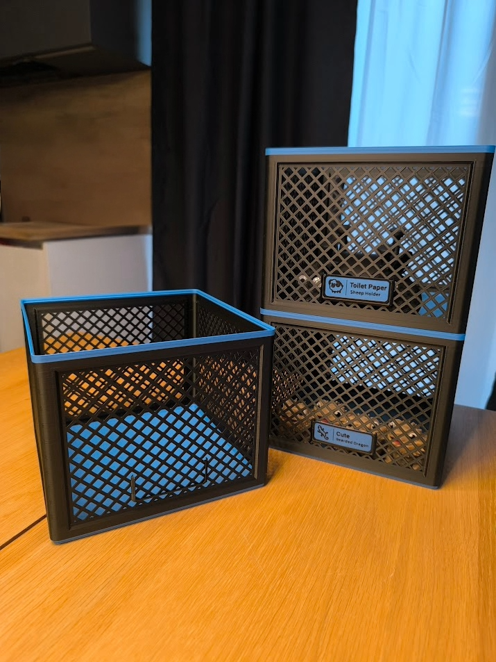 Голяма кутия за съхранение X-Large (Stackable Storage Basket) - черно и синьо