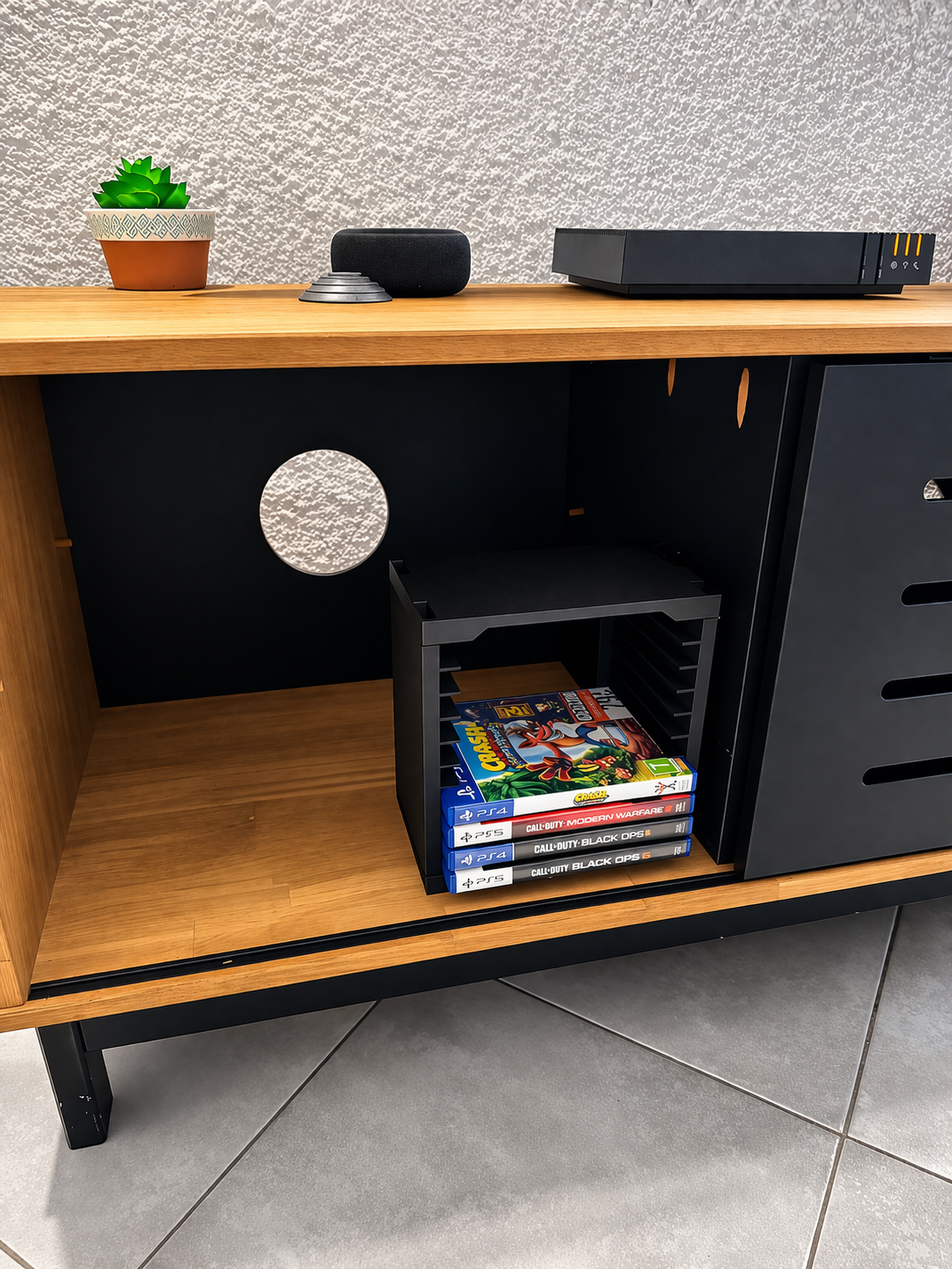 Кула за съхранение на игри - стойка за 10 броя (stackable, за стена)